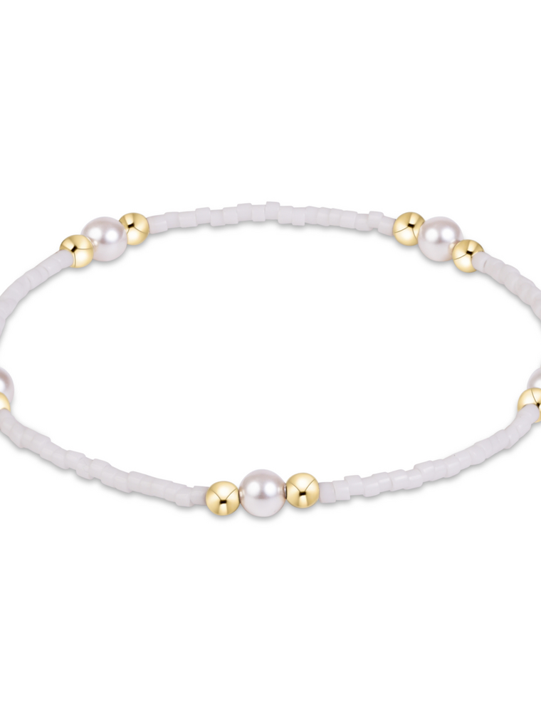 ENEWTON DESIGN Hope Purpose Pearl Bracelet in White/Gold