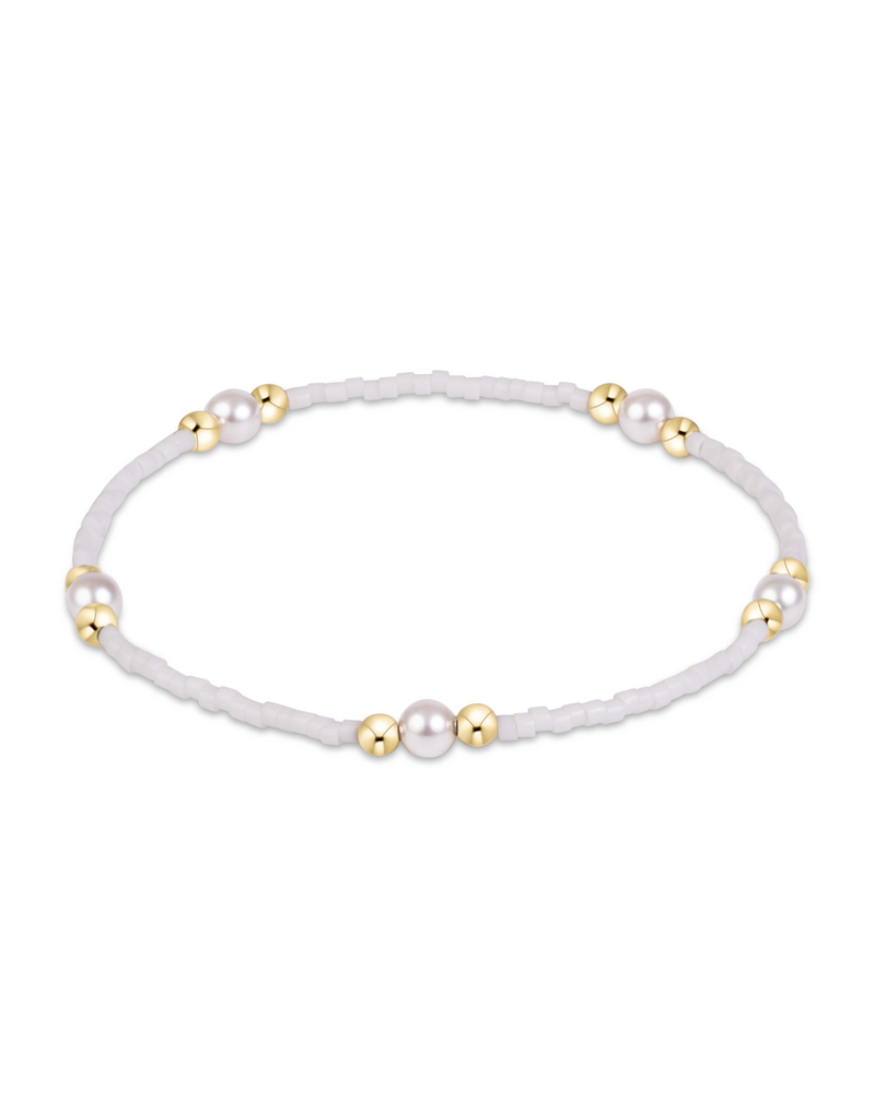 ENEWTON DESIGN Hope Purpose Pearl Bracelet in White/Gold