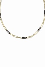 KENDRA SCOTT DESIGN Courtney Gold Enamel Link and Chain Necklace in Black Enamel
