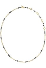 KENDRA SCOTT DESIGN Courtney Gold Enamel Link and Chain Necklace in Black Enamel