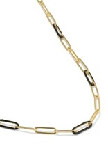 KENDRA SCOTT DESIGN Courtney Gold Enamel Link and Chain Necklace in Black Enamel