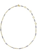 KENDRA SCOTT DESIGN Courtney Gold Enamel Link and Chain Necklace in Dark Blue Enamel