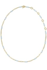 KENDRA SCOTT DESIGN Courtney Gold Enamel Link and Chain Necklace in Light Blue Enamel