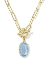 KENDRA SCOTT DESIGN Elisa Gold Enamel Link and Chain Necklace in Periwinkle Illusion