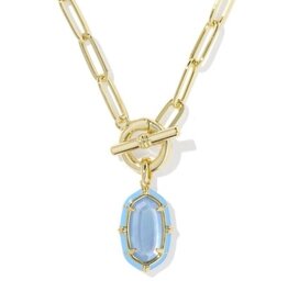 KENDRA SCOTT DESIGN Elisa Gold Enamel Link and Chain Necklace in Periwinkle Illusion