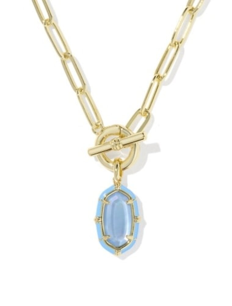 KENDRA SCOTT DESIGN Elisa Gold Enamel Link and Chain Necklace in Periwinkle Illusion