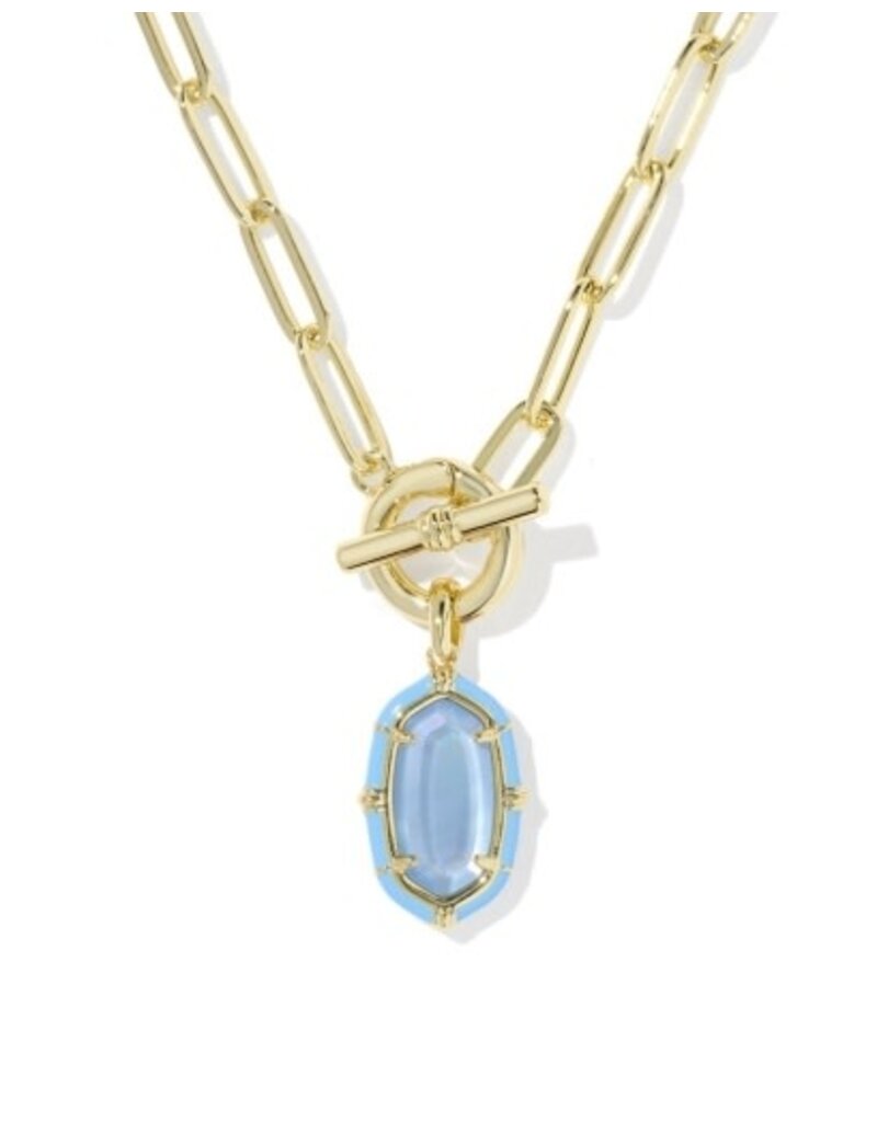 KENDRA SCOTT DESIGN Elisa Gold Enamel Link and Chain Necklace in Periwinkle Illusion