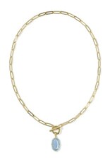 KENDRA SCOTT DESIGN Elisa Gold Enamel Link and Chain Necklace in Periwinkle Illusion
