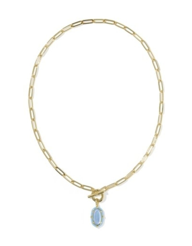 KENDRA SCOTT DESIGN Elisa Gold Enamel Link and Chain Necklace in Periwinkle Illusion