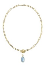 KENDRA SCOTT DESIGN Elisa Gold Enamel Link and Chain Necklace in Periwinkle Illusion