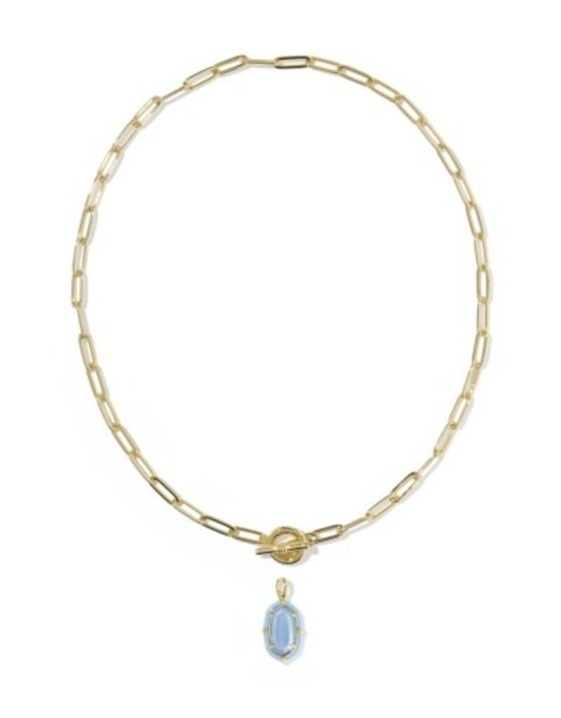KENDRA SCOTT DESIGN Elisa Gold Enamel Link and Chain Necklace in Periwinkle Illusion