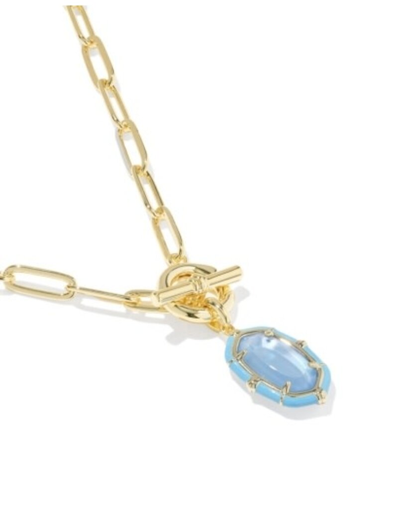 KENDRA SCOTT DESIGN Elisa Gold Enamel Link and Chain Necklace in Periwinkle Illusion