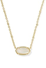 KENDRA SCOTT DESIGN Tiger Striped Elisa Gold Short Pendant Necklace in Natural Mother-of-Pearl