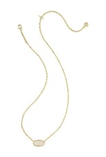 KENDRA SCOTT DESIGN Tiger Striped Elisa Gold Short Pendant Necklace in Natural Mother-of-Pearl