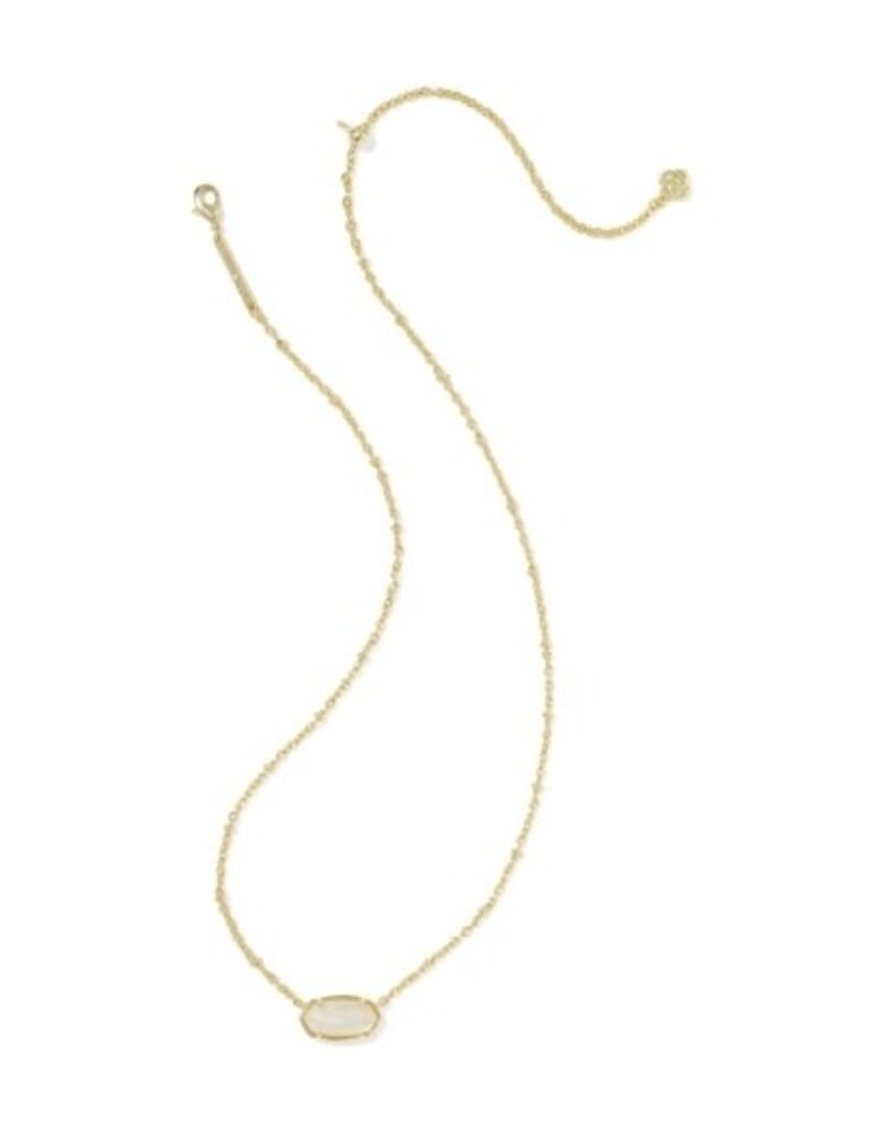KENDRA SCOTT DESIGN Tiger Striped Elisa Gold Short Pendant Necklace in Natural Mother-of-Pearl