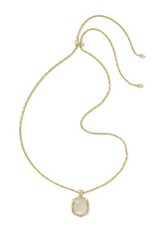KENDRA SCOTT DESIGN Tiger Striped Daphne Gold Small Long Pendant Necklace in Natural Mother-of-Pearl
