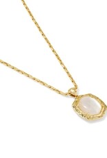KENDRA SCOTT DESIGN Tiger Striped Daphne Gold Small Long Pendant Necklace in Natural Mother-of-Pearl