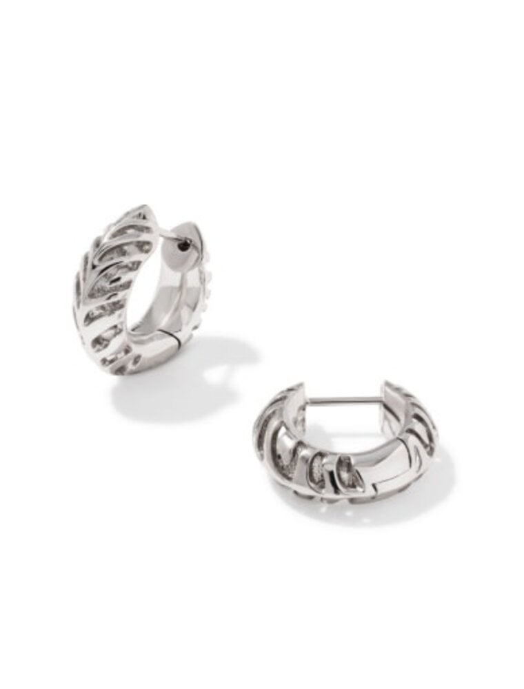 KENDRA SCOTT DESIGN Tiger Striped Mikki Silver Huggie Earrings in Silver