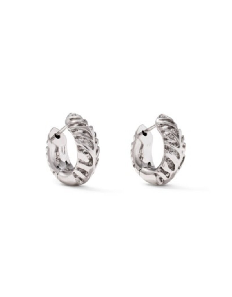 KENDRA SCOTT DESIGN Tiger Striped Mikki Silver Huggie Earrings in Silver