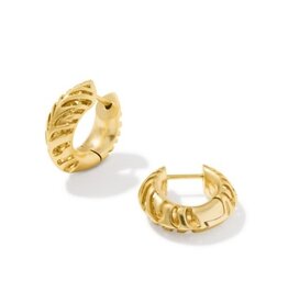 KENDRA SCOTT DESIGN Tiger Striped Mikki Huggie Earrings in Gold