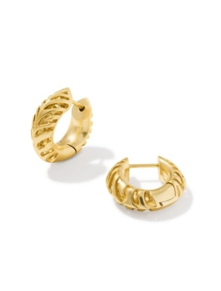 KENDRA SCOTT DESIGN Tiger Striped Mikki Huggie Earrings in Gold