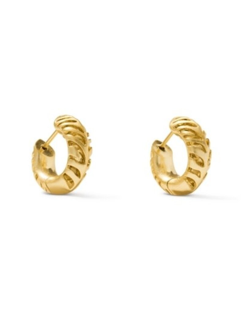 KENDRA SCOTT DESIGN Tiger Striped Mikki Huggie Earrings in Gold