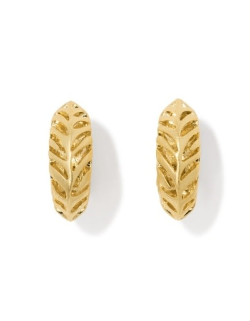 KENDRA SCOTT DESIGN Tiger Striped Mikki Huggie Earrings in Gold