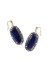 KENDRA SCOTT DESIGN Elle Gold Enamel Drop Earrings in Navy Mother-of-Pearl