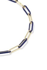 KENDRA SCOTT DESIGN Courtney Gold Enamel Link and Chain Bracelet in Dark Blue Enamel