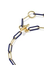 KENDRA SCOTT DESIGN Courtney Gold Enamel Link and Chain Bracelet in Dark Blue Enamel
