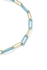 KENDRA SCOTT DESIGN Courtney Gold Enamel Link and Chain Bracelet in Light Blue Enamel