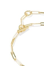 KENDRA SCOTT DESIGN Courtney Gold Enamel Link and Chain Bracelet in White Enamel
