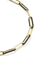 KENDRA SCOTT DESIGN Courtney Gold Enamel Link and Chain Bracelet in Black Enamel