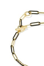 KENDRA SCOTT DESIGN Courtney Gold Enamel Link and Chain Bracelet in Black Enamel