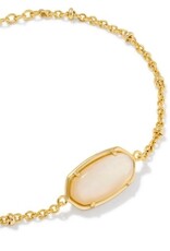 KENDRA SCOTT DESIGN Tiger Striped Elaina Gold Delicate Chain Bracelet in Natural Mother-of-Pearl