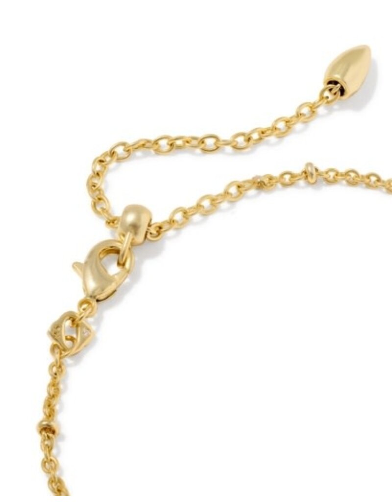 KENDRA SCOTT DESIGN Tiger Striped Elaina Gold Delicate Chain Bracelet in Natural Mother-of-Pearl