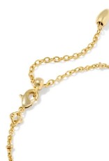 KENDRA SCOTT DESIGN Tiger Striped Elaina Gold Delicate Chain Bracelet in Dark Brown Hawk's Eye