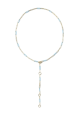 KENDRA SCOTT DESIGN Courtney Gold Enamel Link and Chain Necklace in Light Blue Enamel