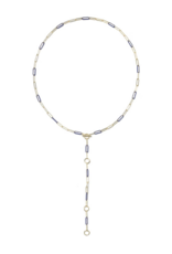 KENDRA SCOTT DESIGN Courtney Gold Enamel Link and Chain Necklace in Dark Blue Enamel