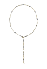 KENDRA SCOTT DESIGN Courtney Gold Enamel Link and Chain Necklace in Black Enamel
