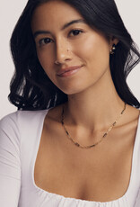 KENDRA SCOTT DESIGN Courtney Gold Enamel Link and Chain Necklace in Black Enamel