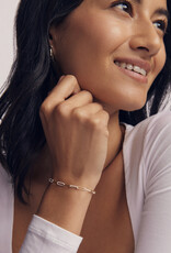 KENDRA SCOTT DESIGN Courtney Gold Enamel Link and Chain Bracelet in White Enamel