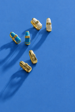 KENDRA SCOTT DESIGN Courtney Gold Enamel Huggie Earrings in Light Blue Enamel