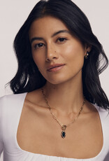 KENDRA SCOTT DESIGN Elisa Gold Enamel Link and Chain Necklace in Black Agate