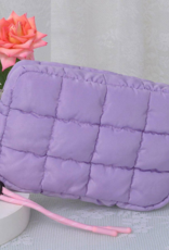 Quilted Puffer Pouch in Lavender