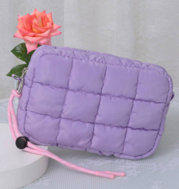 Quilted Puffer Pouch in Lavender