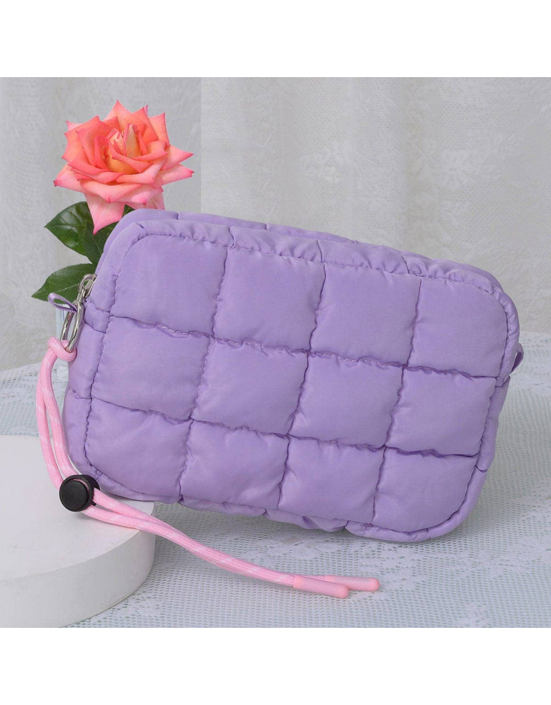Quilted Puffer Pouch in Lavender
