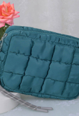 Quilted Puffer Pouch in Teal