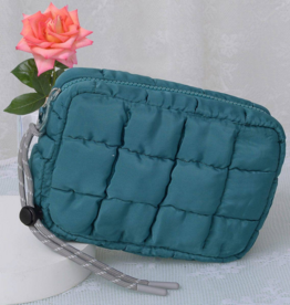 Quilted Puffer Pouch in Teal