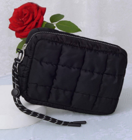 Quilted Puffer Pouch in Black